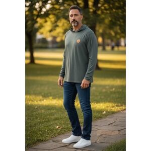 Vissla‎ Mens Long Sleeve Hoodie Shirt Sun Protection Graphic Logo Casual Top XL